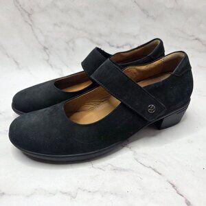 Hartjes XS City Strap Mary Janes Black Suede Leather Pumps Women's US 7.5